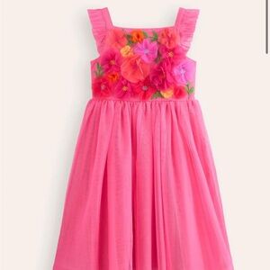 Boden Appliqué Tulle Dress Rose Petal Pink